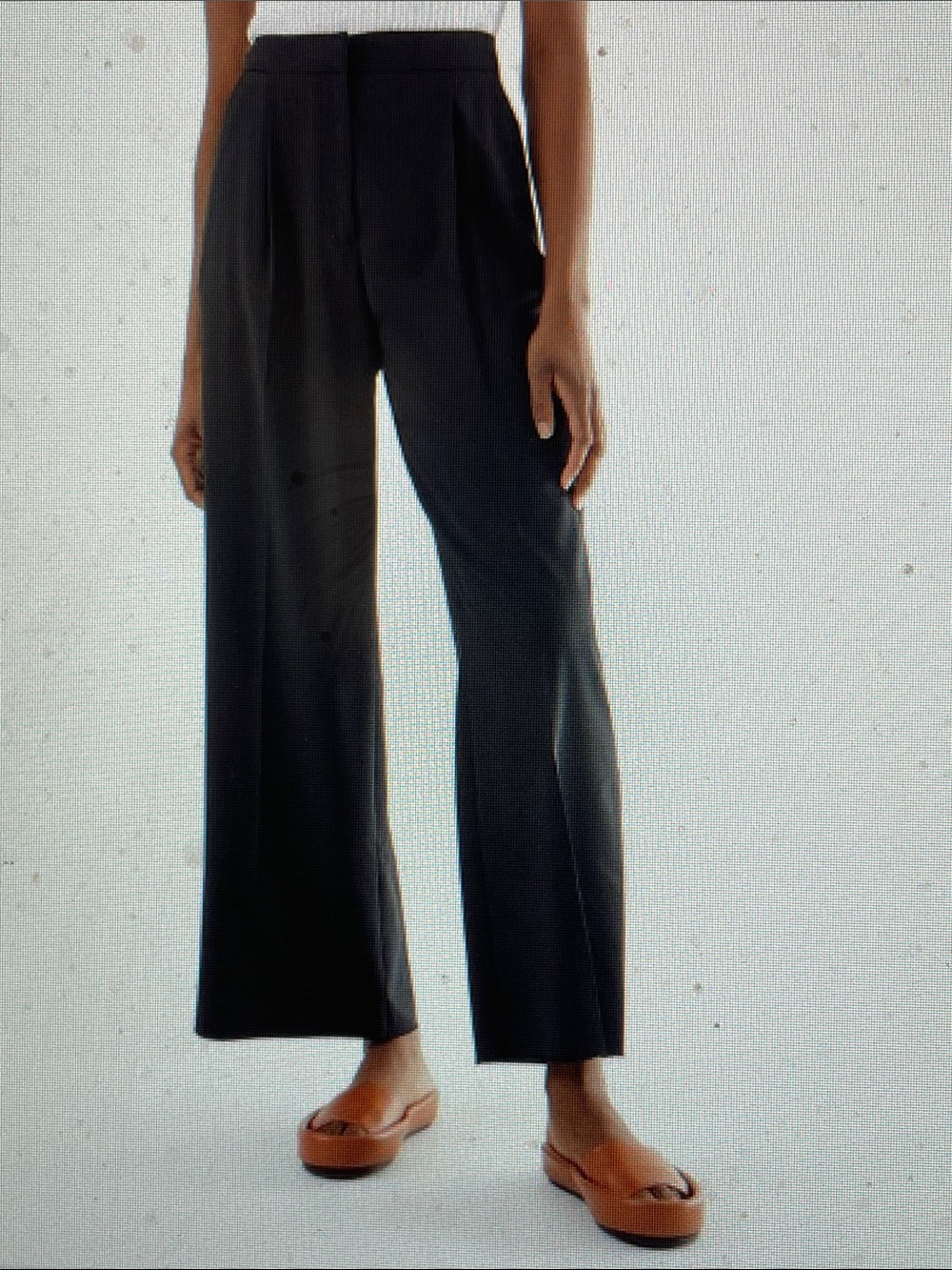 Judith & Charles violet Wide-Leg High-Rise Pants with white stitch side stripe